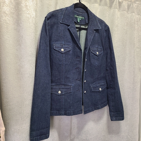 Lauren Ralph Lauren Womens Long Sleeve Denim Jean Trucker Jacket Coat XL - Picture 6 of 15